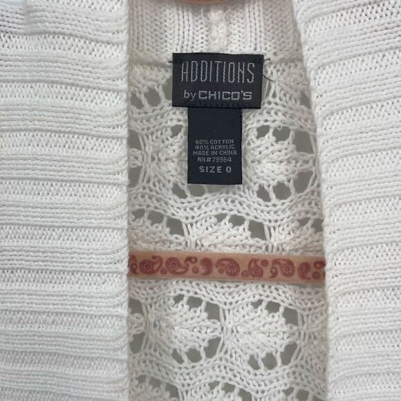 Chico’s Additions Open Front Cardigan Cream Small - Picture 6 of 7